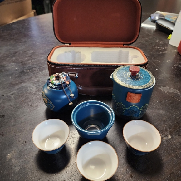Travel Tea Set Portable Ceramic Kungfu Tea Set Exquisite Pattern - Picture 4 of 5